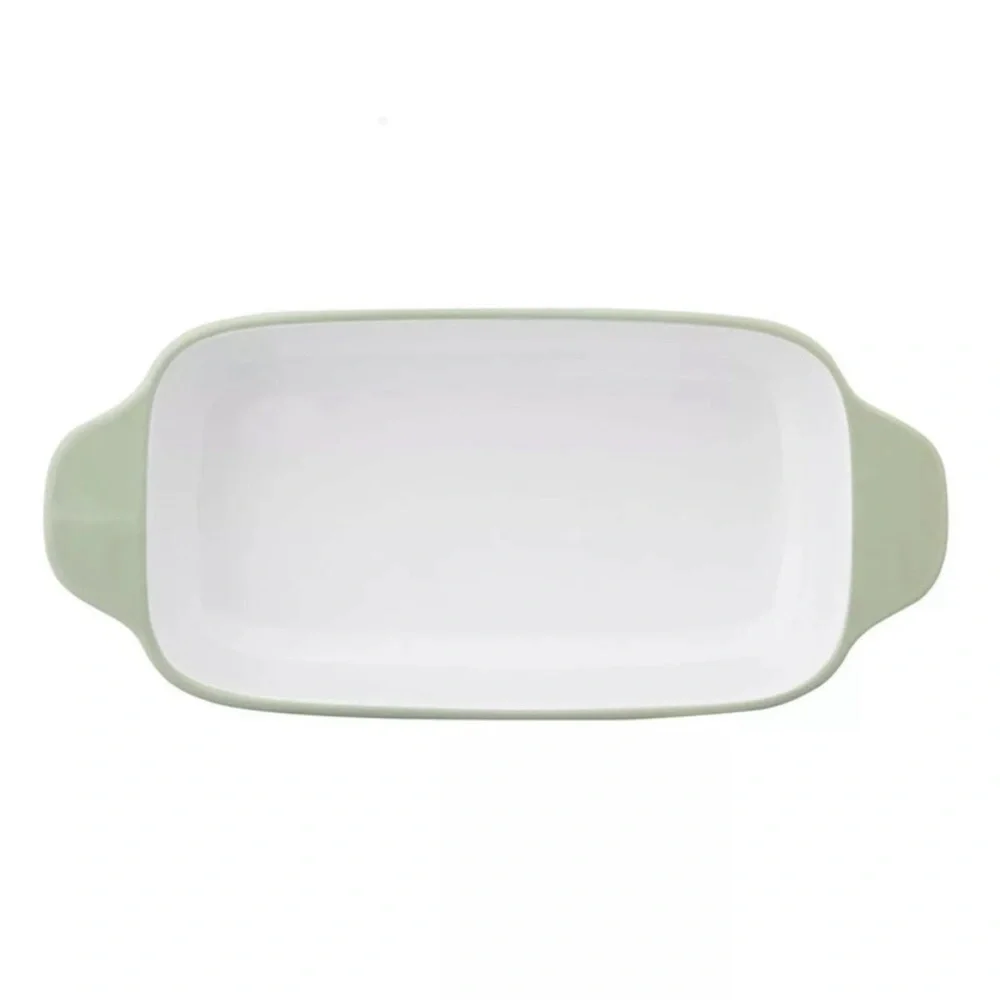 KitchenAid Loaf Pan Bread Baking Rectangular  Stoneware Side Handles Pistachio